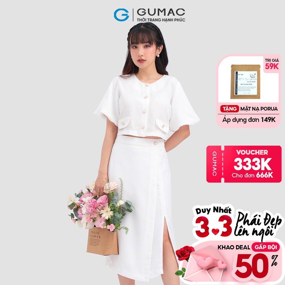 Chân váy đắp tà thời trang GUMAC VC12037