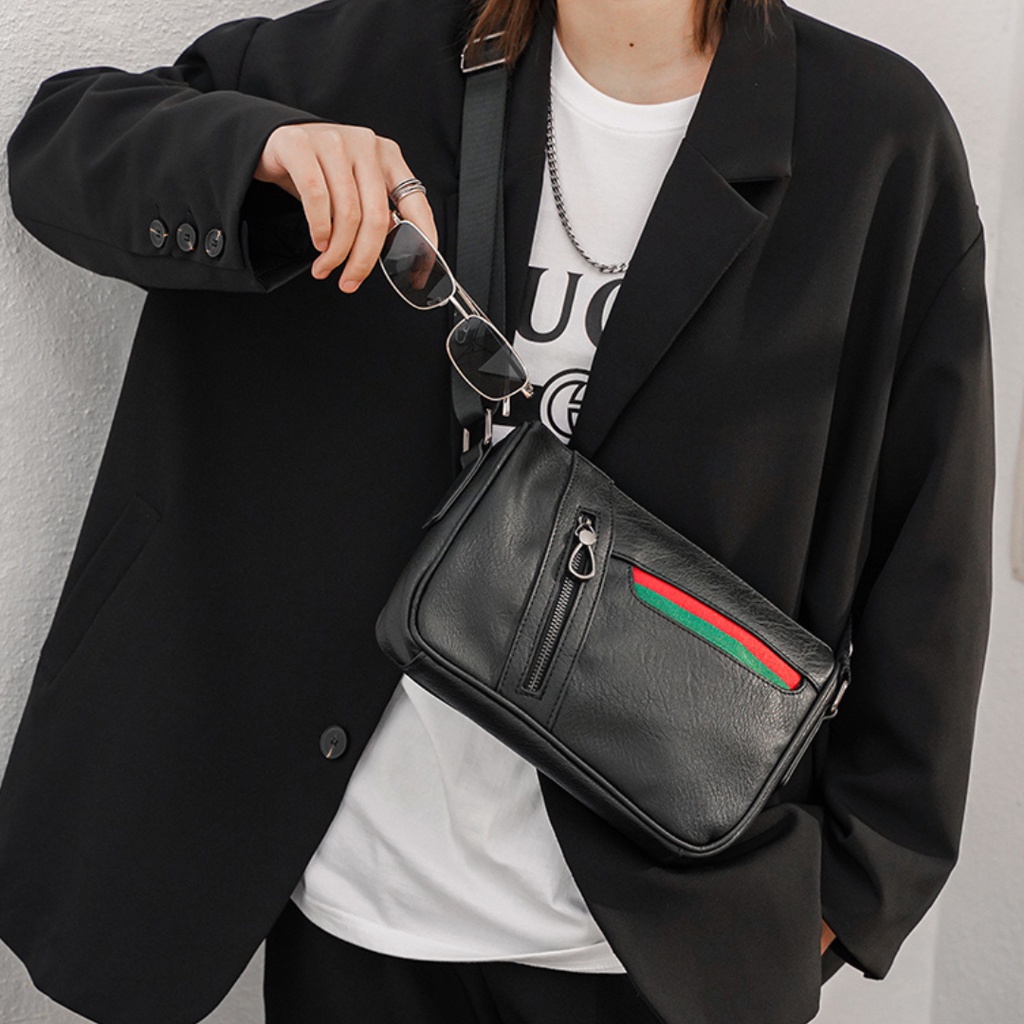 Túi Đeo Chéo Da Unisex Thời Trang Phong Cách Hàn Quốc, Bảo Hành 12 Tháng Bg04