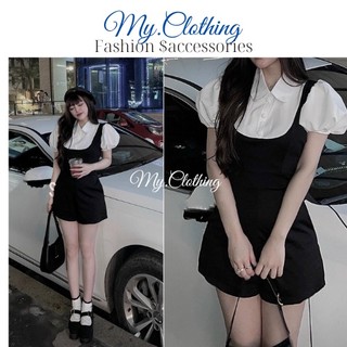 Set bộ yếm kết hợp sơ mi trắng siêu xinh My.Clothing Set35