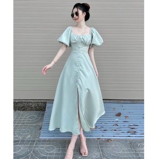 Đầm Tay Phồng Dáng Dài 55-90kg ( Big Size Huỳnh Ngọc )