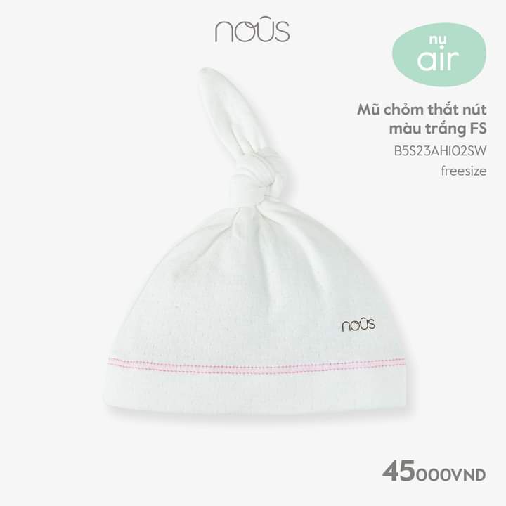 Mũ cho bé trai, bé gái tai gấu có chỏm Nous nhiều màu sắc chất Nu petit mềm mại