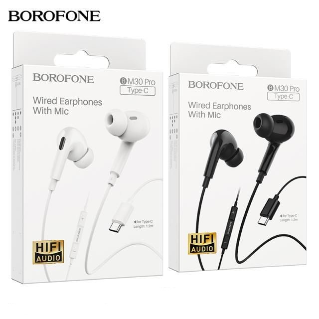 Tai nghe nhét tai BOROFONE BM30 PRO chân Type C, nghe hay có mic đàm thoại, dây dài 1.2m - Hifi audio
