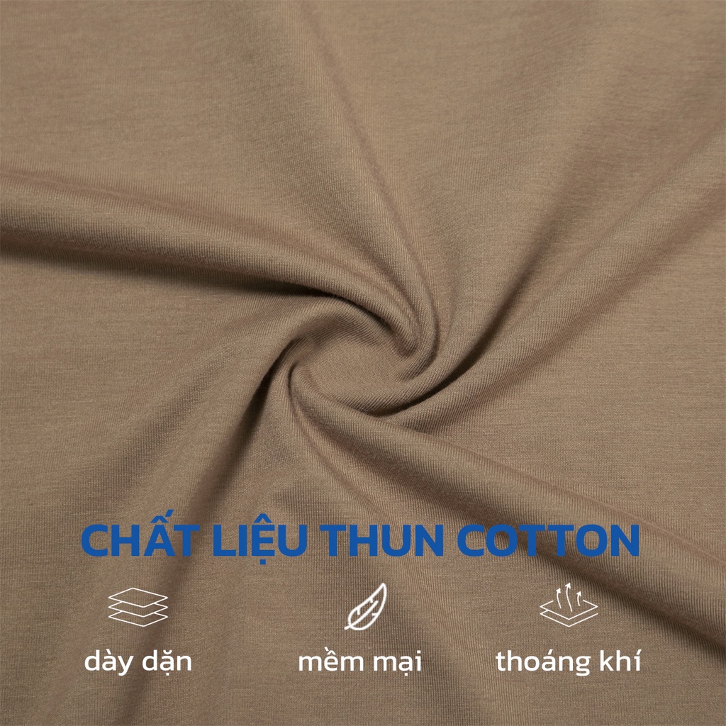 Áo thun local brand chính hãng, áo phông nữ form rộng tay lỡ cotton màu nâu, xanh local brand DEMI | DE1-T13