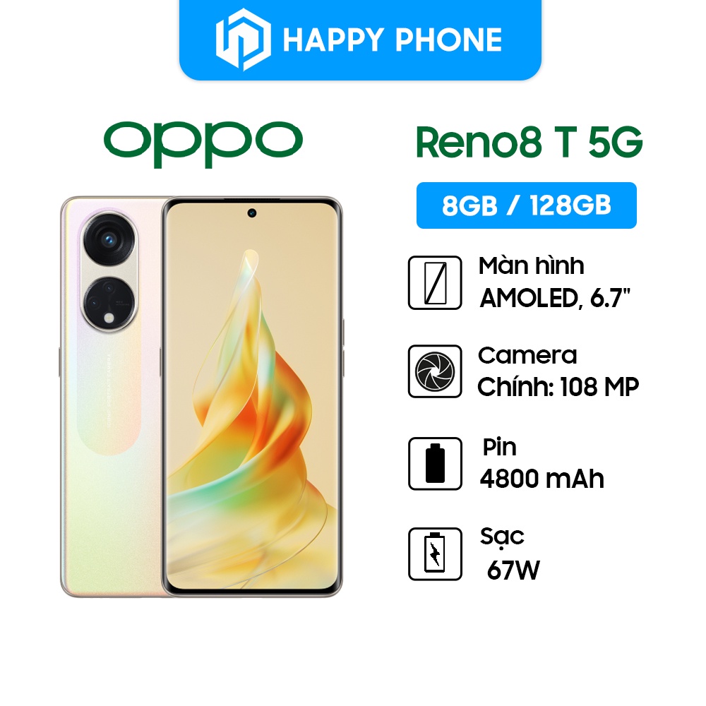 Điện Thoại Oppo Reno8 T 5G - Hàng Chính Hãng, Mới 100%, Bảo Hành 12 Tháng