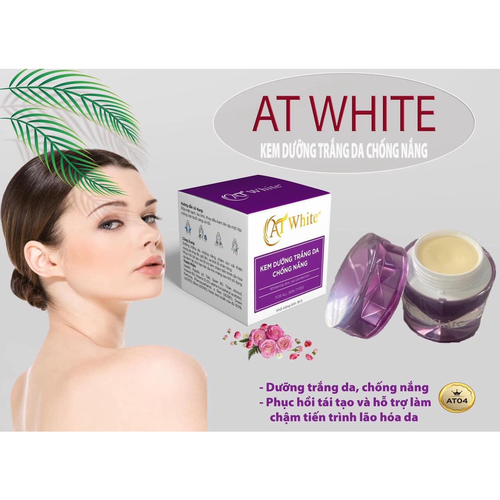 Kem AT White dưỡng trắng - Ngừa mụn - Mờ thâm nám- Ngừa lão hóa chuyên sâu18G