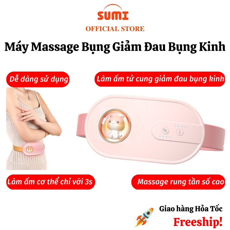 Máy massage bụng đai chườm nóng làm giảm đau bụng kinh cho phụ nữ sumi - ảnh sản phẩm 1