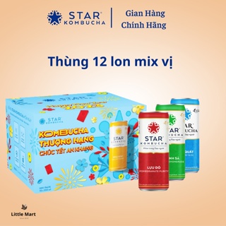 Thùng 12 lon trà lên men STAR KOMBUCHA Mix vị