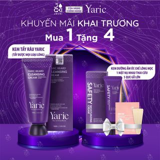 Kem tẩy lông, tẩy râu dùng được cho da nhạy cảm tặng kèm kem dưỡng ức chế lông mọc, Yaric -100g