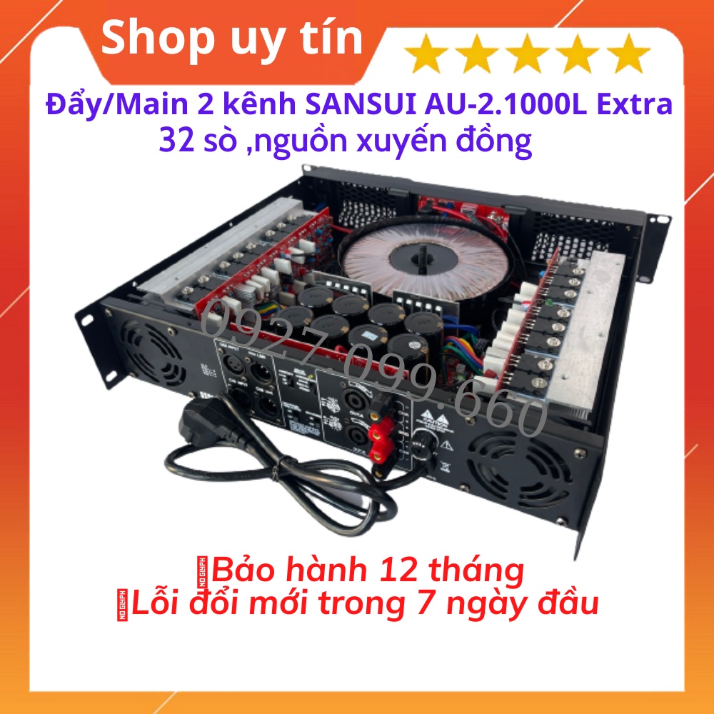 Cục đẩy 2 kênh Sansui AU-2.1000L Extral 32 sò cao cấp 2x800w/Kênh - 32 sò dùng cho gia đình, Nhập Khẩu nguyên chiếc