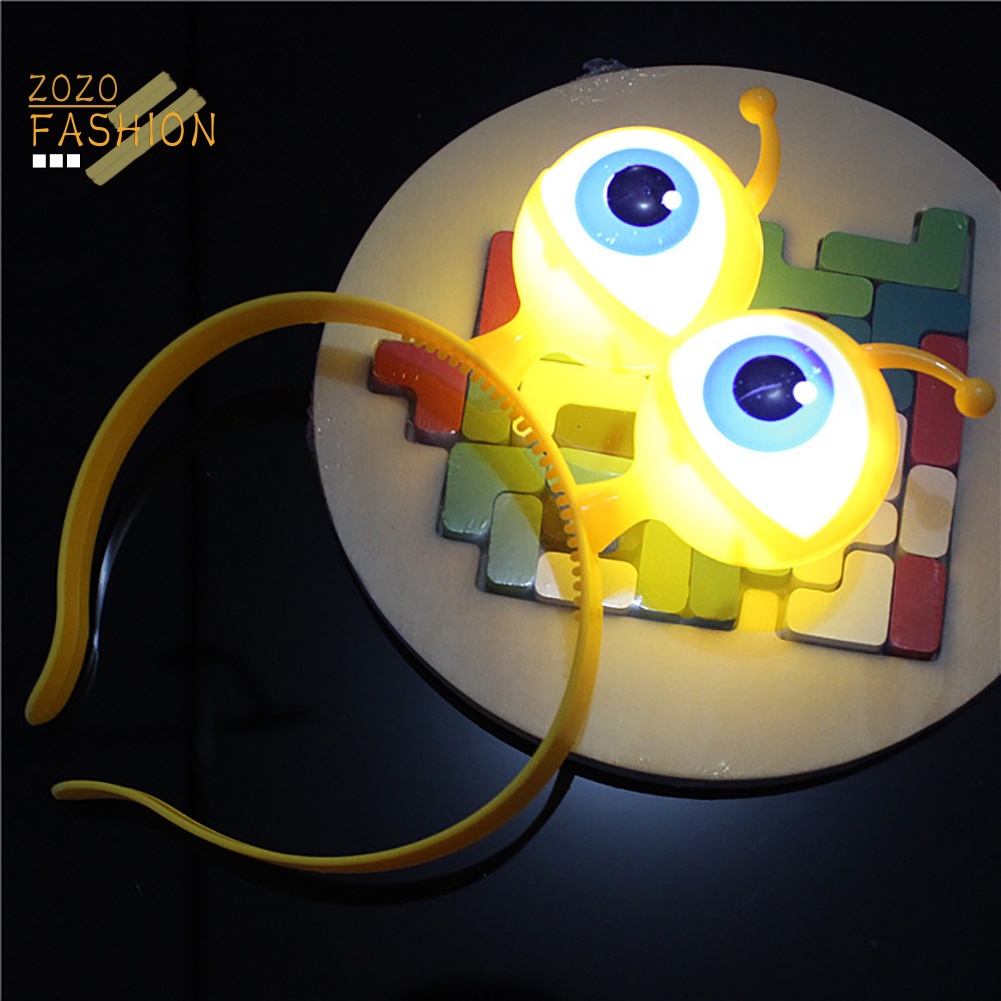Băng Đô Cài Tóc Hình Đôi Mắt Người Ngoài Hành Tinh Có Đèn LED Phát Sáng