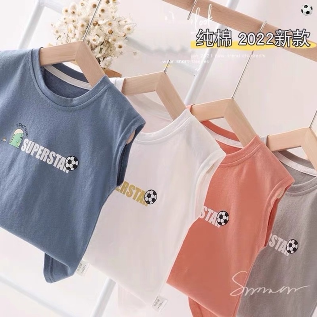 Áo ba lỗ bé trai bé gái, áo sát nách in hình quả bóng chất cotton thoáng mát-BINBON KIDS