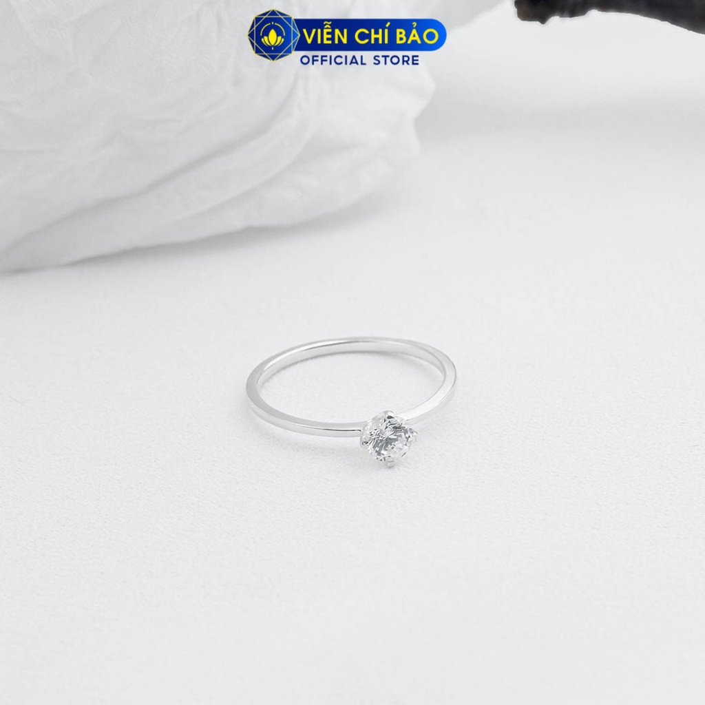 Nhẫn bạc nữ đá pha lê chất liệu bạc 925 thời trang phụ kiện trang sức Viễn Chí Bảo N400139
