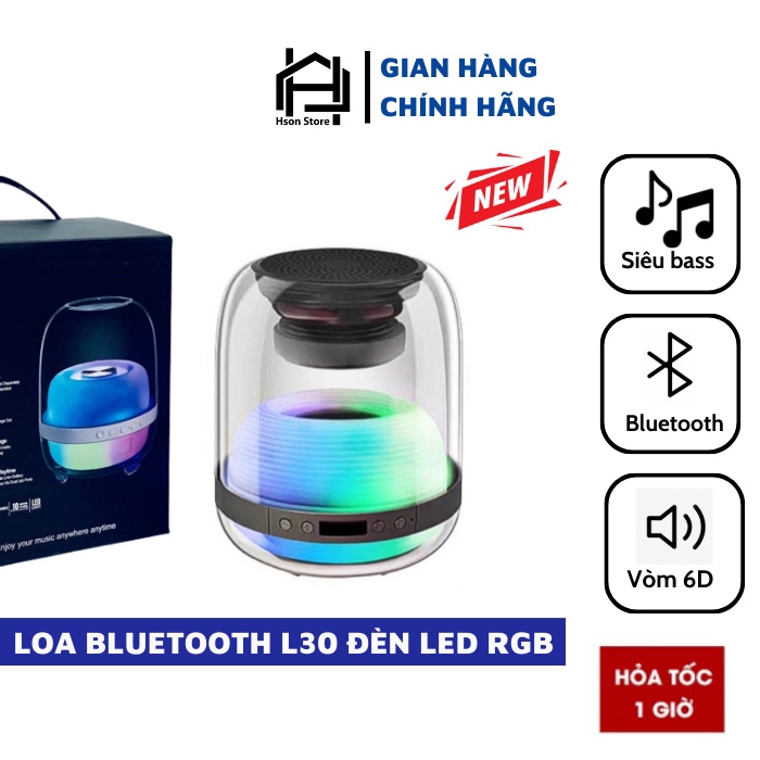 Loa bluetooth L30 led RGB cao cấp, loa đèn led nháy theo nhạc, âm thanh vòm 6D nghe cực đã, công suất lớn, pin trâu