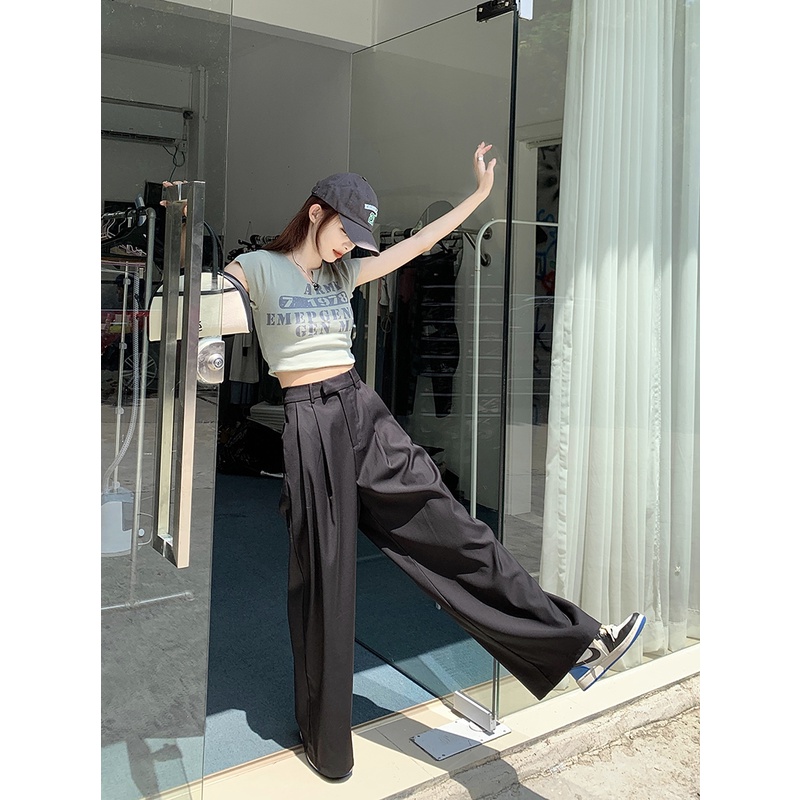 Quần vải ống rộng MINION CLOTHING kaki dáng suông bigsize culottes lưng cạp cao Ulzzang pants Streetwear Hàn Quốc Q3501