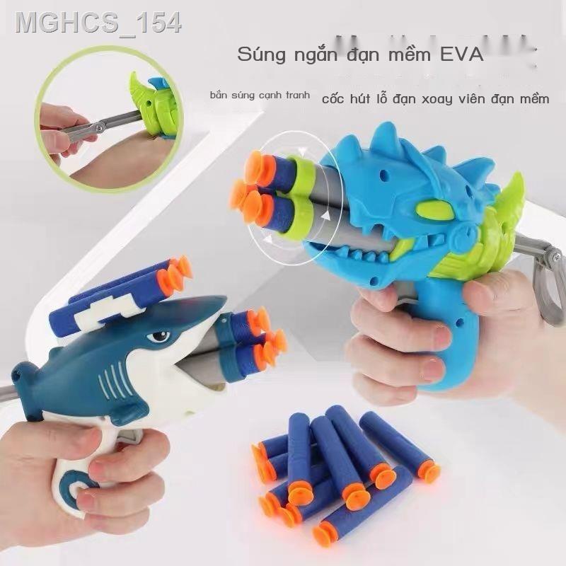♗▫Trẻ Em Mềm Đạn Đồ Chơi Súng Xốp EVA Đạn Nhựa Trẻ Em Cá Mập 3-6 Tuổi Bắn súng Lục Bé Trai Quà Tặn