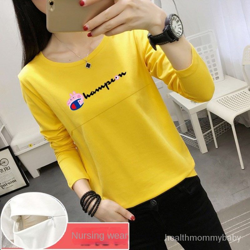 Trang Phục Cho Con Bú 100% Cotton   Đi Chơi Kích Thước Lớn Cơ SởTÁo Sơ Mi  Áo Cho Con Bú Sau Sinh Thời Trang