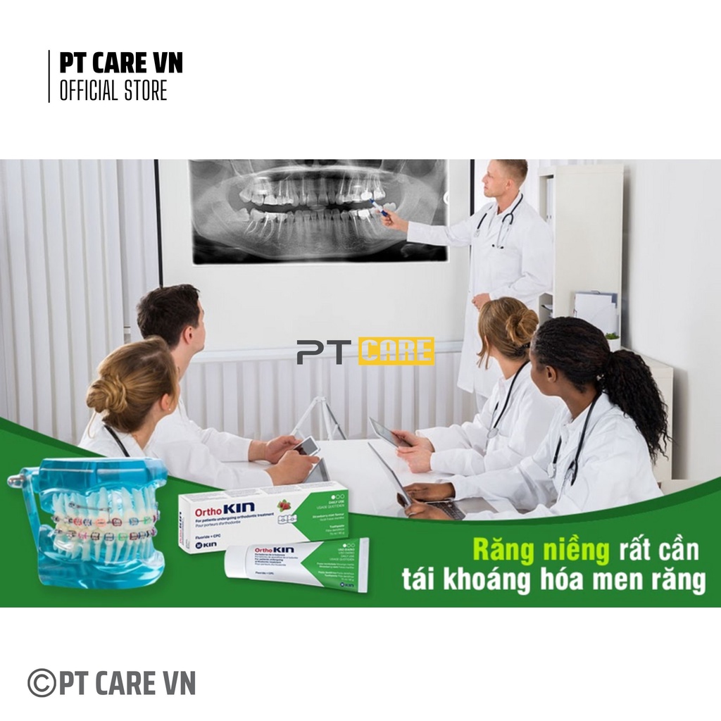 PT CARE VN | Combo Nước Súc Miệng Và Kem Đánh Răng Ortho Kin 500ml/75ml