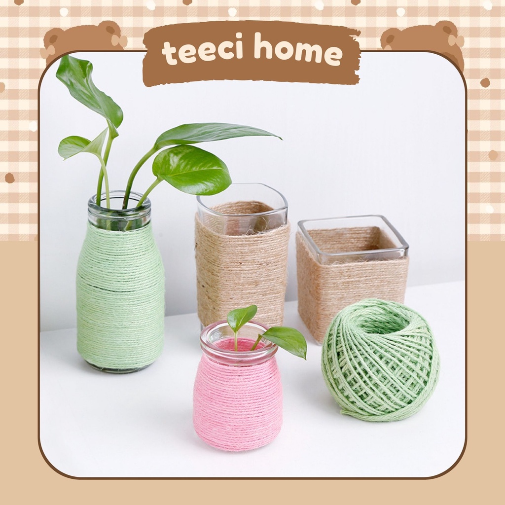 Cuộn 40 Mét Dây Thừng Dây Cói Dừa Gai Cói Đan Trang Trí HandMade Decor Treo Tranh Ảnh Quấn Lọ Hoa U093
