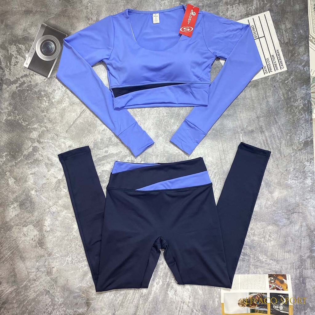 Đồ tập gym yoga erobic nữ Bộ tập thể thao Co Giãn 4 chiều kèm mút nâng đỡ vòng 1 và vòng 3