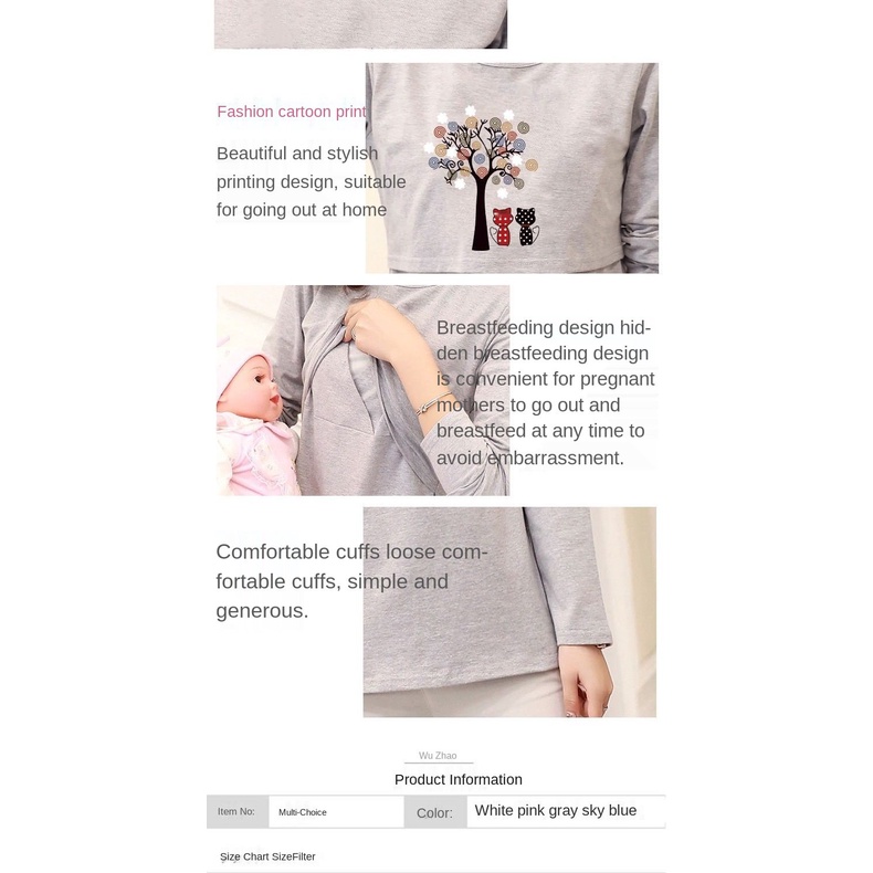 Trang Phục Cho Con Bú Đi Chơi Thời Trang Dài Tay TÁo Sơ Mi Áo Sơ Mi  Sau Sinh Kích Thước Lớn Trang Phục Bà Bầu