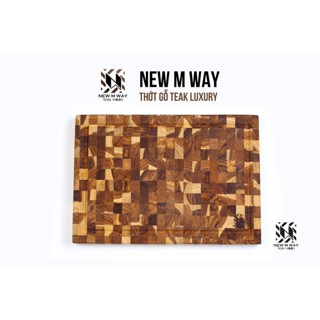  Thớt Gỗ Teak NEW M WAY Đầu Cây dài 40cm 