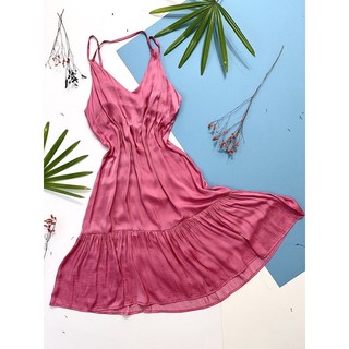 Đầm lụa đuôi cá cam InFAshion