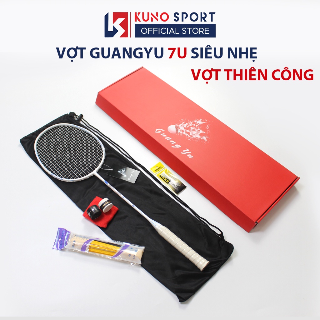 Vợt Cầu Lông 7U Chính Hãng GUANGYU Khung CARBON, Vợt Thiên Tấn Công Lưới Căng Sẵn 9,5KG - V04