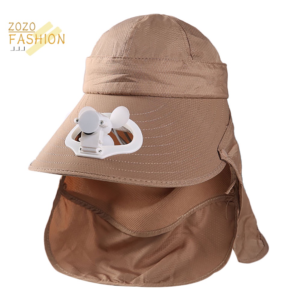 Mũ Rộng Vành Chống Nắng Kèm Quạt Có Thể Tháo Rời Tiện Dụng