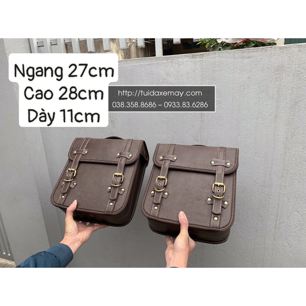 Túi Treo Xe Máy Classic Và Các Dòng Xe Phong Cách Cổ Điển Kích thước Ngang 27cm, Cao 28cm, Dày 11cm