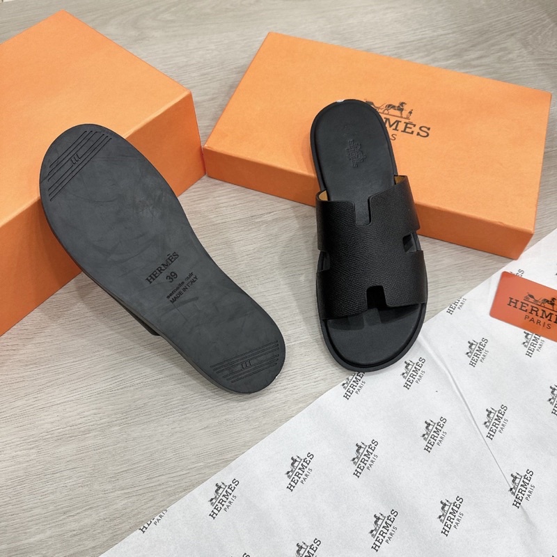 Dép lê nam HM bản đế cao su chống trơn trượt quai da bò thật có video quay tại shop