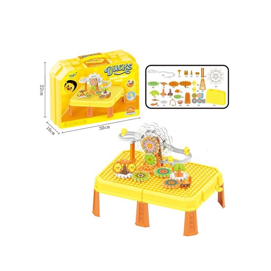 VALI LEGO BHI kids Vịt Vàng Vòng Quay Mặt Trời Có Cầu Trượt + Bánh Răng Chuyển Động - Mô Phỏng Hiệu 