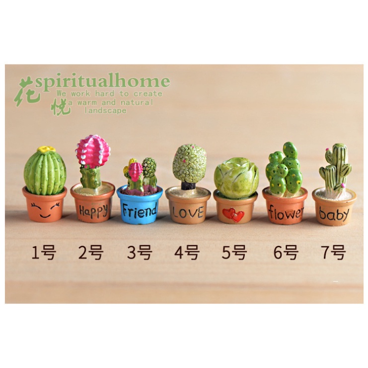 Set 7 Chậu Cây Xương Rồng Mini Trang Trí Taplo Oto Bàn Làm Việc - Đồ Decor Ô Tô Phòng Ngủ Luxcar Giá Rẻ