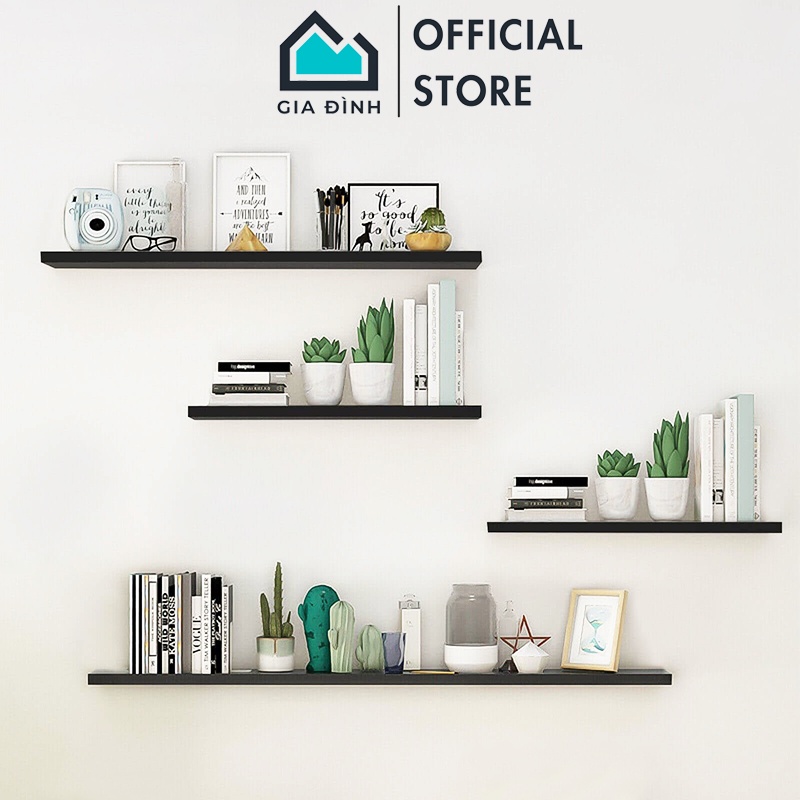 Kệ Gỗ Treo Tường Nhiều Kích Thước, Thanh Ngang Gắn Tường Giá Treo Tường Trang Trí Decor Để Cây Cảnh Lọ Hoa