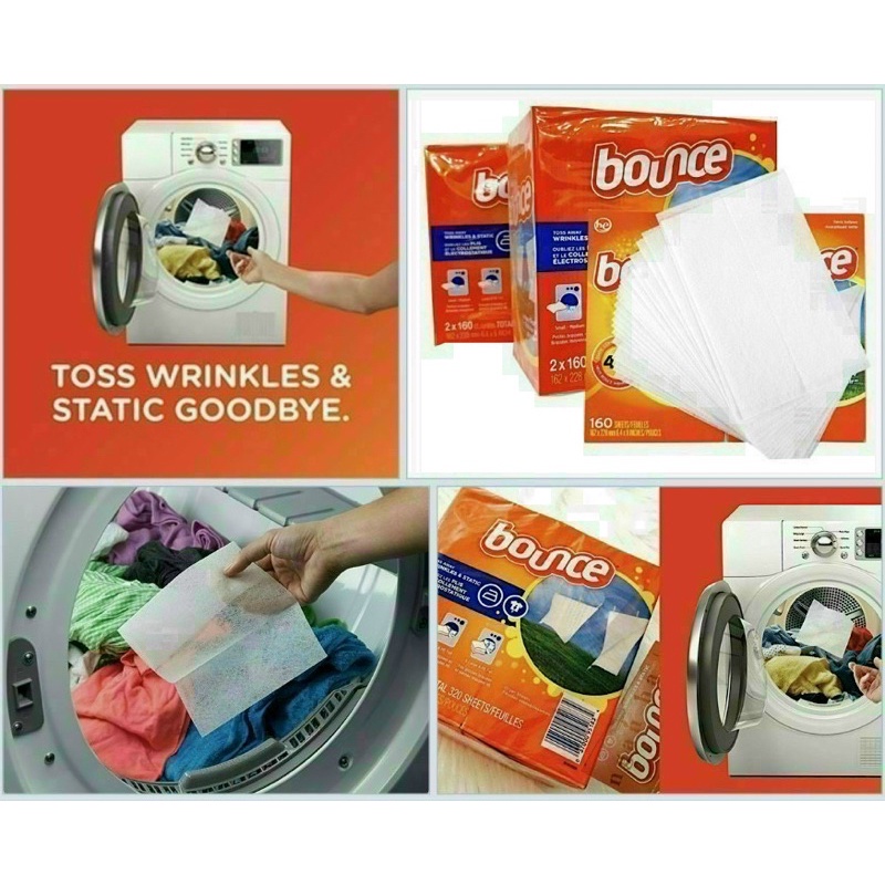Giấy thơm quần áo Bounce của Mỹ Hộp 160 tờ