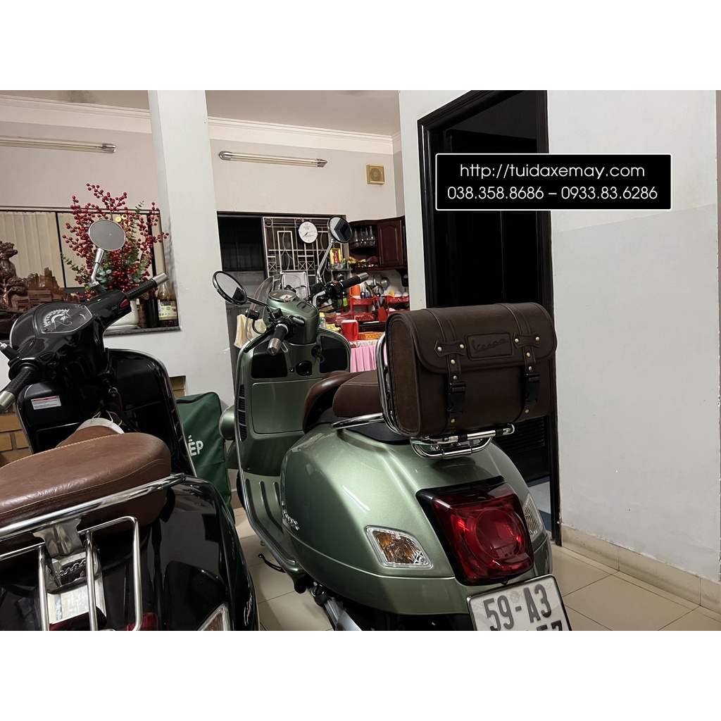 Túi Treo Baga trước và sau xe vespa kích thước 32 * 23 * 10 bỏ vừa khổ giấy A4