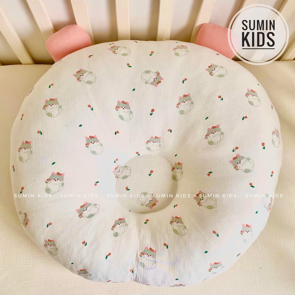 Gối chống trào ngược vải xô Muslin Organic cao cấp