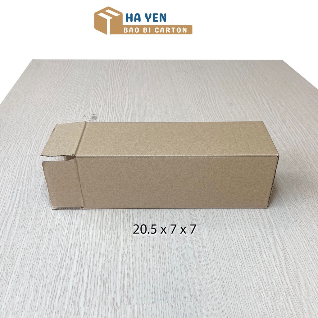 7x7x20,5 cm - Combo 100 hộp carton đóng hàng nắp dán 20.5 x 7 x 7 cm