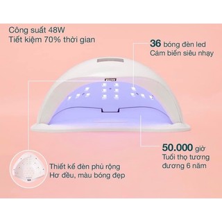 Máy hơ gel sun 5 plus làm móng tay chân(chính hãng ) đế dầy