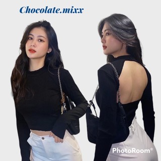𝐁𝐞𝐬𝐭 𝐒𝐞𝐥𝐥𝐞𝐫 ▪Áo croptop khoét lưng tay dài▪POPPY CROPTOP