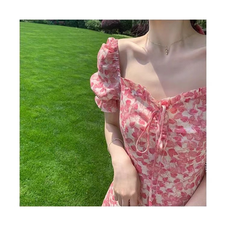 Đầm váy hoa ngọt ngào, khí chất, phong cách Hàn Quốc, bông hoa tan vỡ mối tình đầu