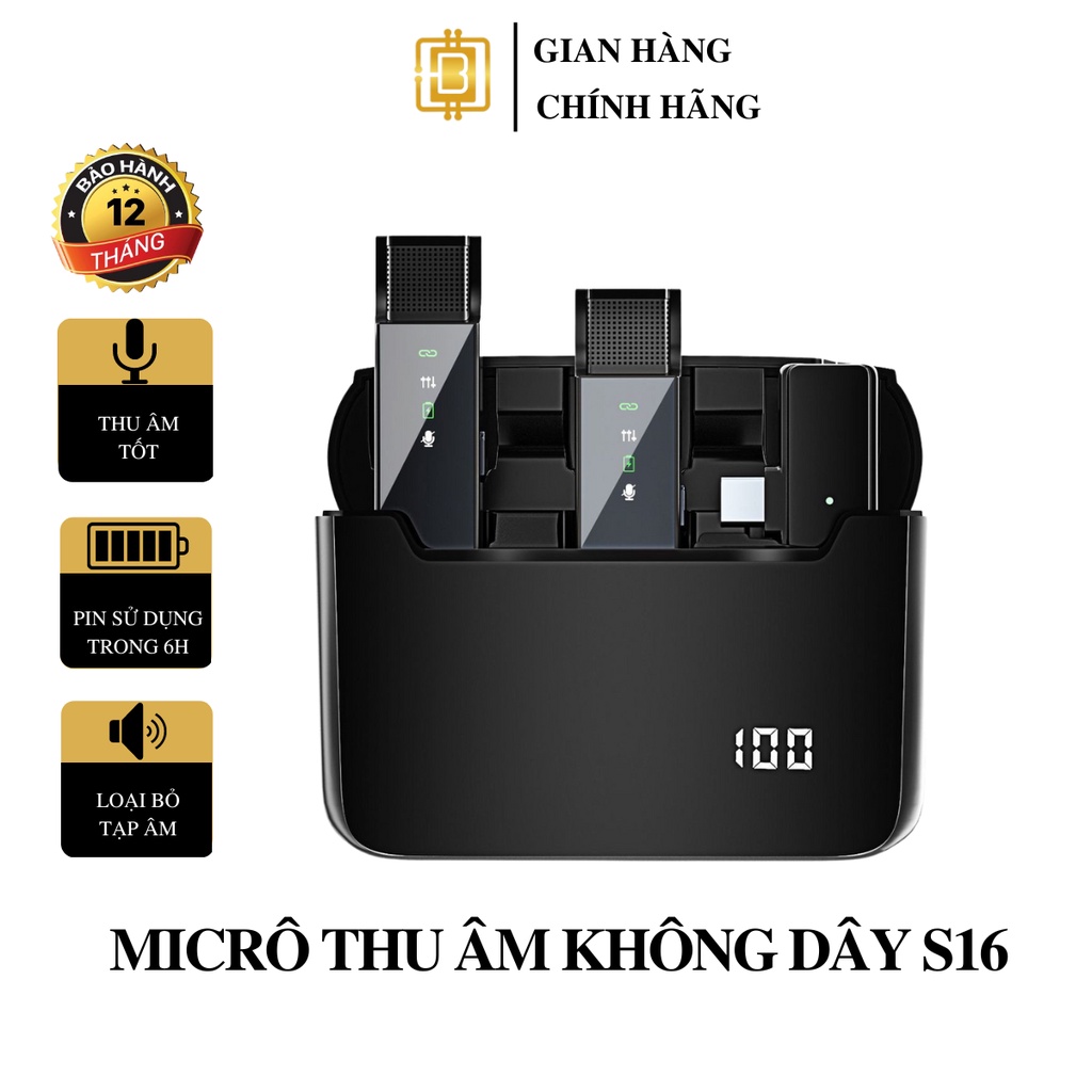 Mic Thu Âm Micro Không Dây Mic Không Dây Cài Áo Cho Điện Thoại Iphone TypeC Thu Âm Tốt, Lọc Tiếng Ồn