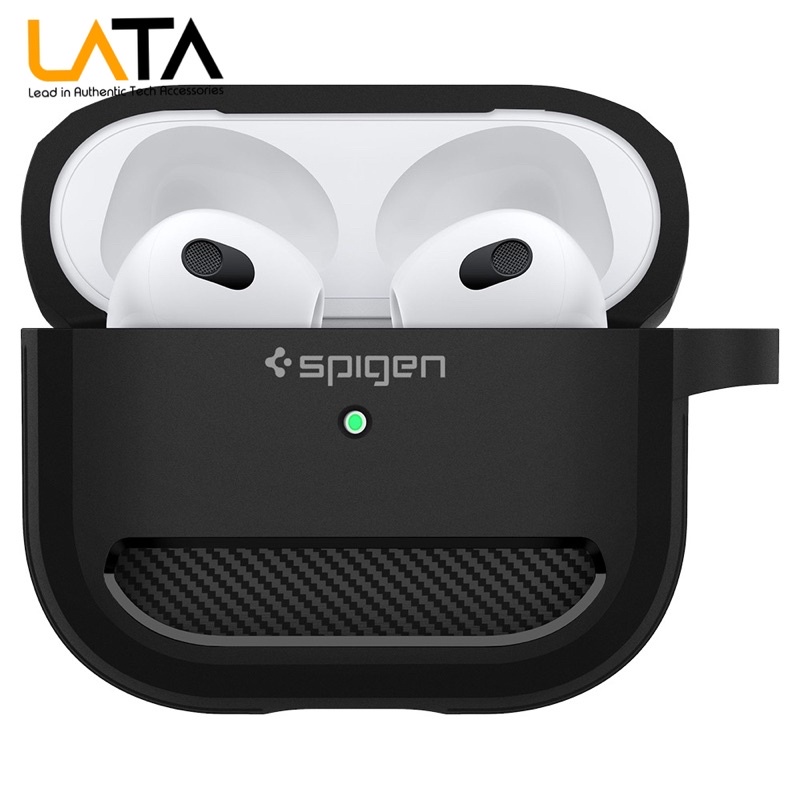 ỐP LƯNG SPIGEN APPLE AIRPOD PRO 2 / AIRPOD 3 RUGGED ARMOR MATTE BLACK- mới 100% bảo hành chính hãng hãng 12 tháng