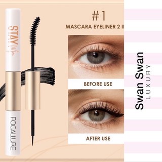 Mascara và bút kẻ mắt 2 in 1 focallure trang điểm