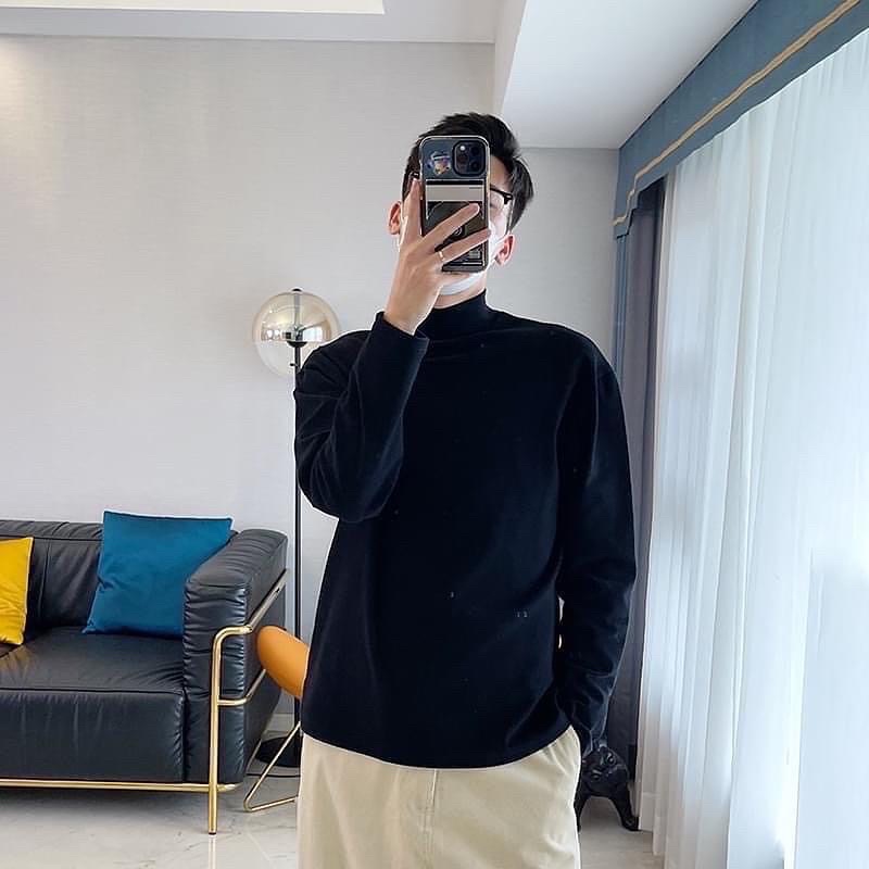 Áo tay dài cổ cao 3 phân Unisex 2 màu