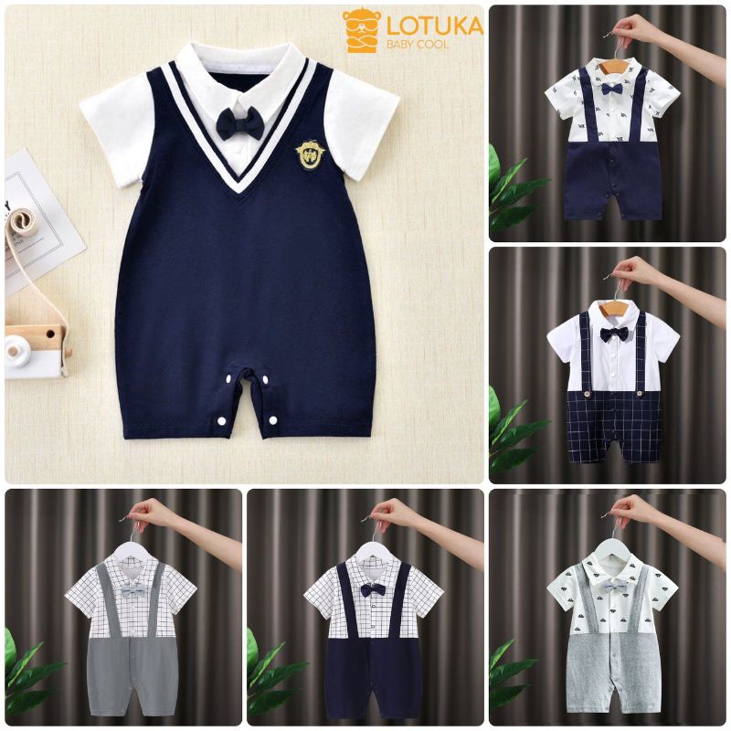 [Vải CAO CẤP] Body Công Tử Cộc Tay chất Cotton Mềm Mịn mẫu Body cho Bé Trai Bé Gái Dễ Thương từ 0 đến 12 tháng