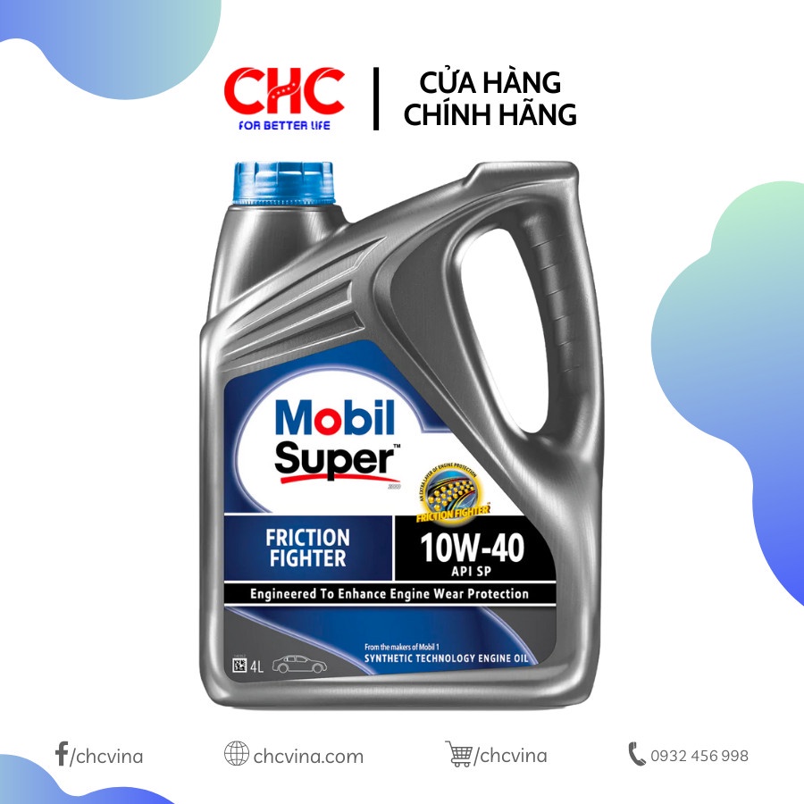 Dầu nhớt xe hơi xe ô tô 10W40 Mobil Super Fiction Fighter 4L nhập khẩu Singapore