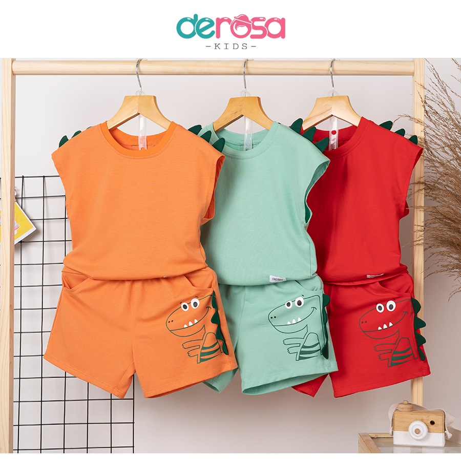 Bộ quần áo bé trai DEROSA KIDS chất liệu cotton cho bé 1 - 5 tuổi ASKD530B