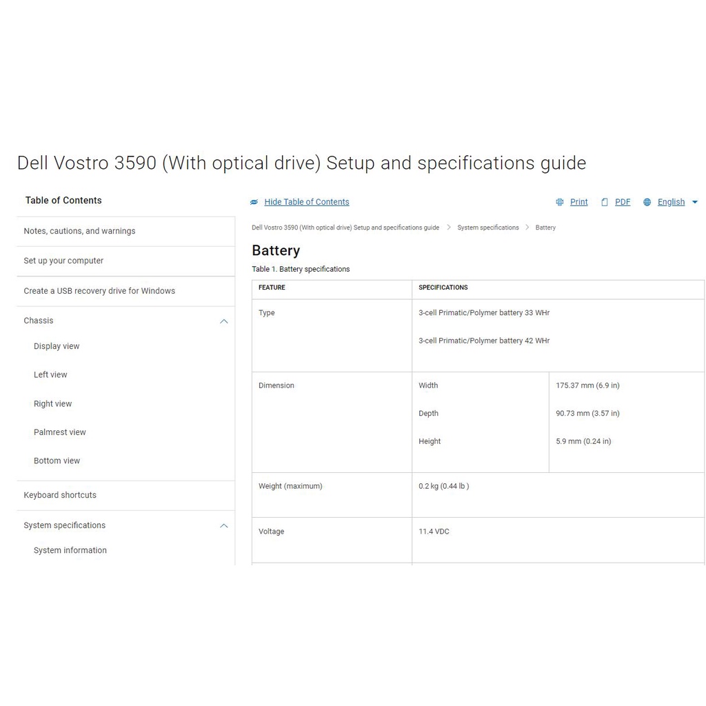 Pin Dell Vostro 3590