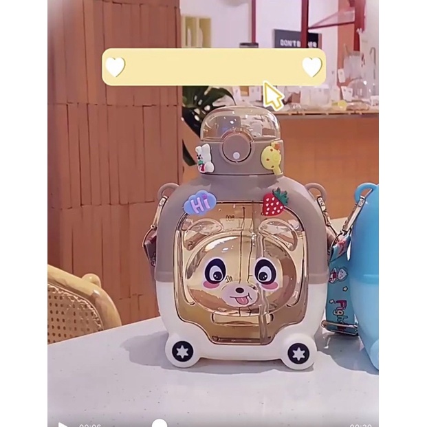 Bình Đựng Nước Hình Gấu 1000ml Cute Bear Cup Cho Bé Siêu Xinh
