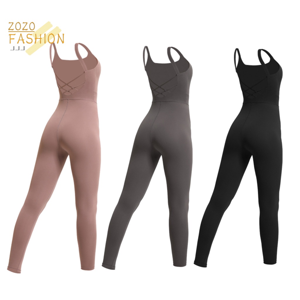 Bộ Áo Liền Quần Không Tay Mềm Mại Co Giãn Dùng Tập Yoga